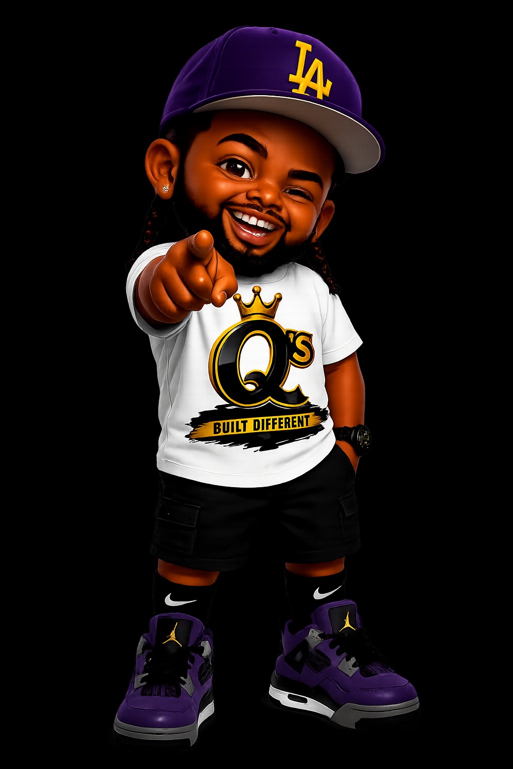 Baby Q mascot pointing