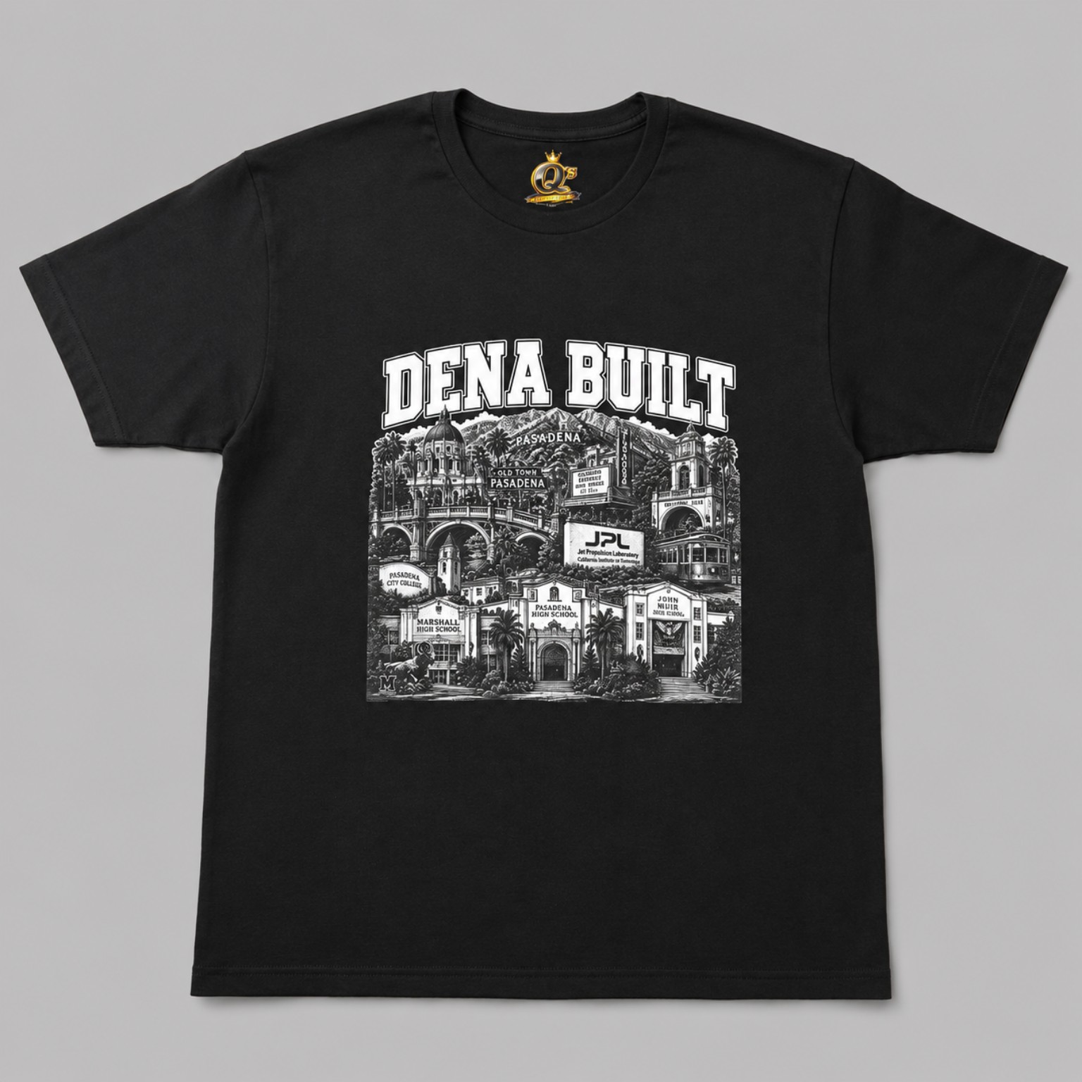 Dena Built Pasadena landmarks black tee