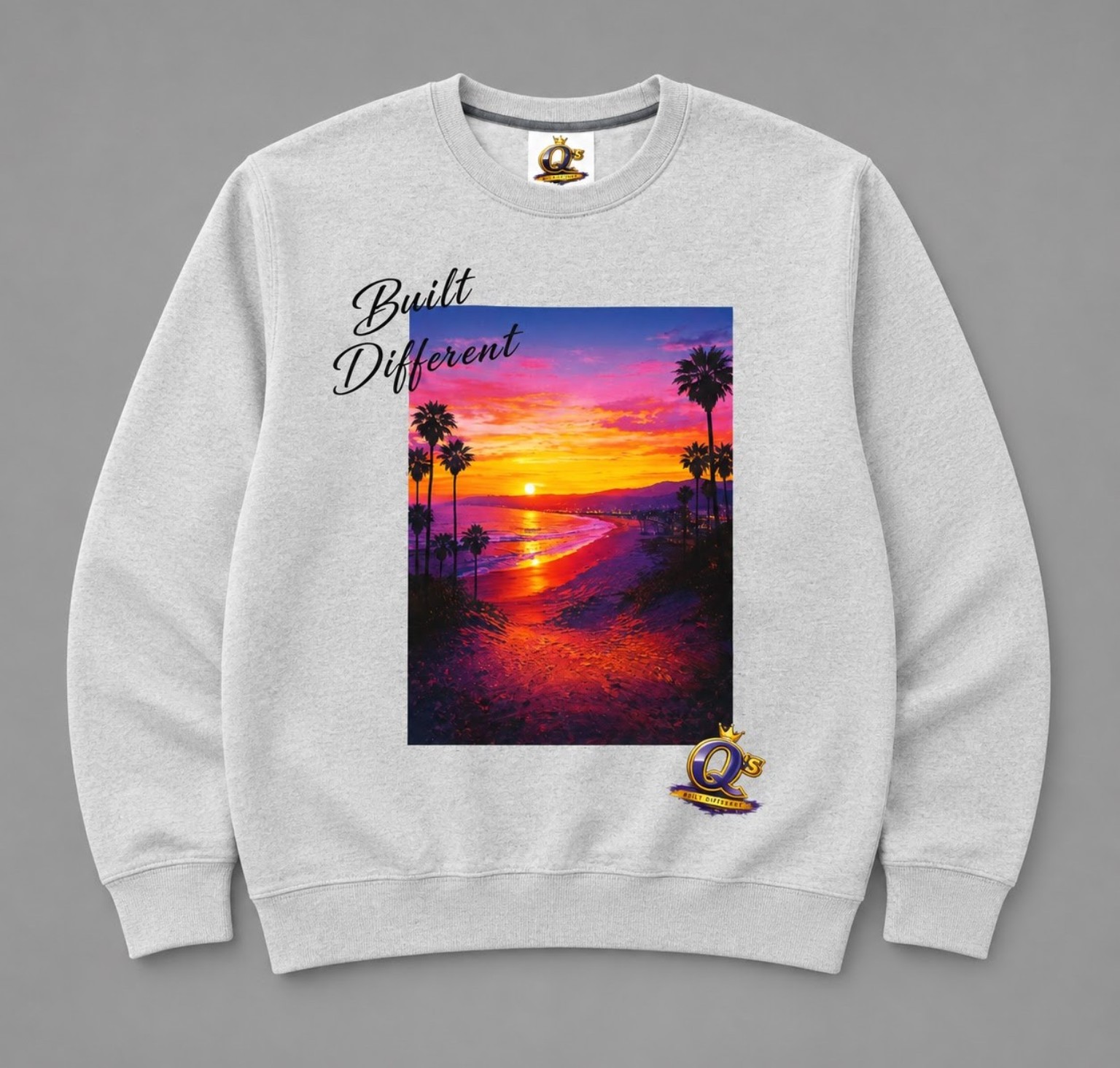 California Sunset light gray crewneck