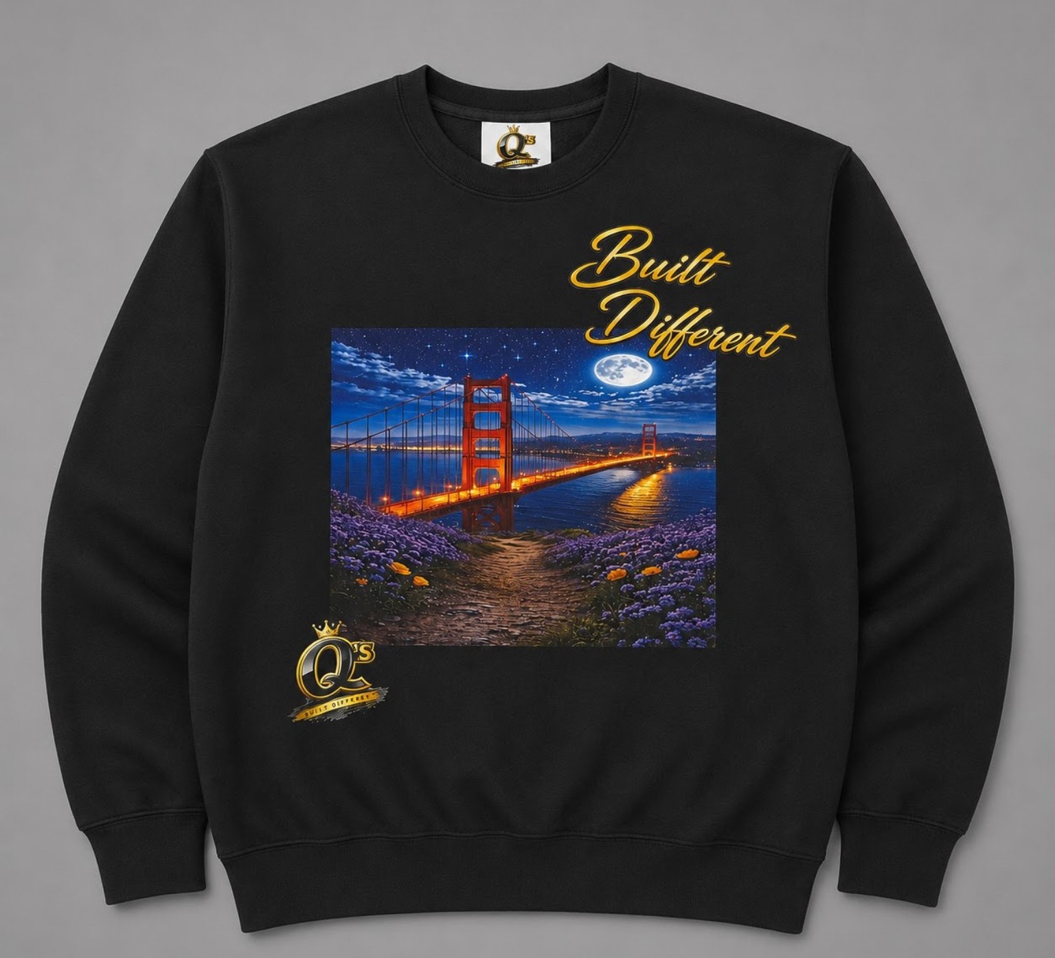 Golden Gate Moon black crewneck