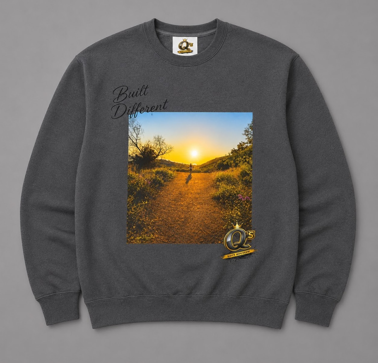 Sunset Trail gray crewneck